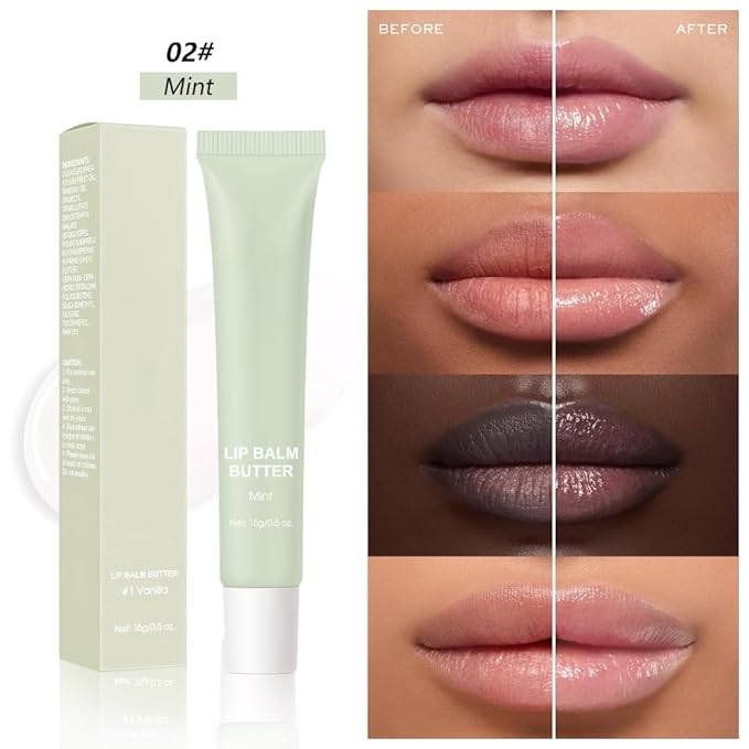 FeiCuiYun Summer Lip Butter Lip Balm, Ultra-Hydrating Natural Vegan Lip Balm, Sheer-Tinted Shine & Hydration, Soothes & Softens Dry Lips Skincare, Bálsamo labial hidratante #2 Mint