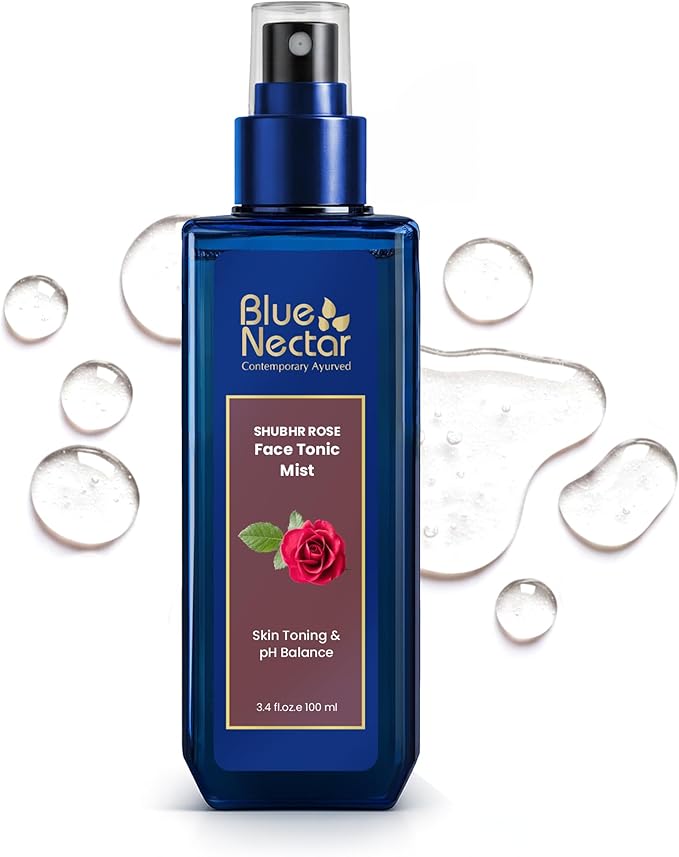 Blue Nectar Shubhr Steam Distilled Rose Toner Water & Face Tonic Mist (3.4 fl oz)