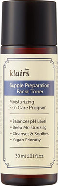DearKlairs Supple Preparation Facial Toner, pH Balance, Moisturizer, Korean Skincare, Non-Sticky, for Sensitive Skin Face, K-Beauty, 1.01 Fl Oz