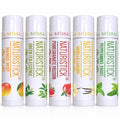 Naturistick Natural Beeswax Lip Balm 5-Pack | Assorted Flavors | Moisturizing Lip Care | 0.15 oz Tubes