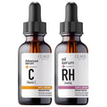 CLARA'S NEW YORK Natural Glowing Facial Serum Duo (Natural 100% Rosehip Oil serum 30ml & Natural 94% Vitamin C Face Serum 30ml) with Niacinamide and Hyaluronic Acid, Vitamin E Made in USA
