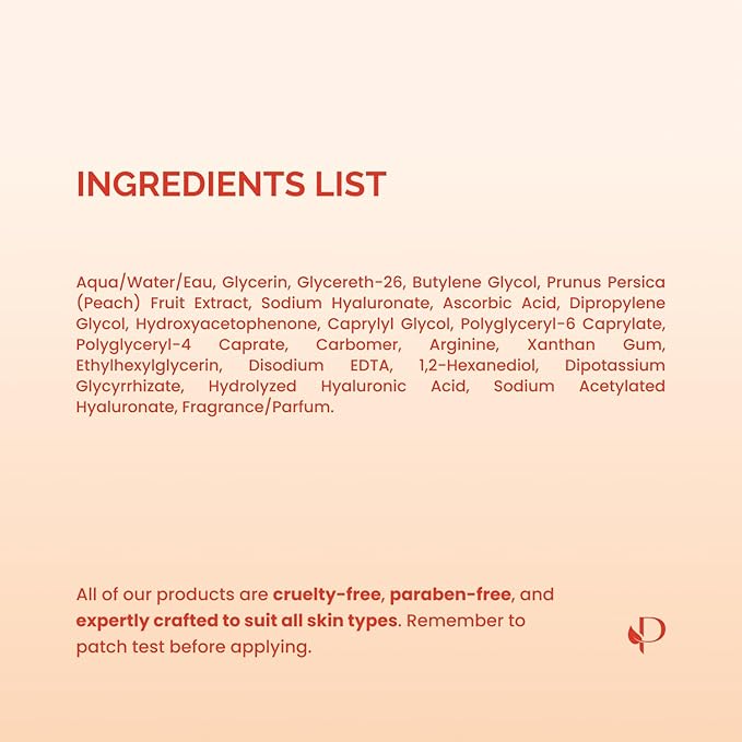 PLANTIFIQUE Korean Sheet Mask, 5 Pack - Glowing & Hydrating Face Masks with Peach Extract, Vitamin C & Hyaluronic Acid - Mascarillas Faciales