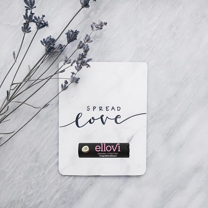 Ellovi Natural Lip Butter Lip Balm - Original - Pure Enough to Eat - Made With Just 6 Vegan Ingredients - Moisturizing Lip Care for All Day Hydration (2-Pack)