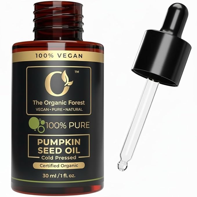 Pumpkin Seed Oil – Cold Pressed for Thicker Hair & Growth Support, Weak Dry Hair & Scalp Care, Beard & Skin Oil