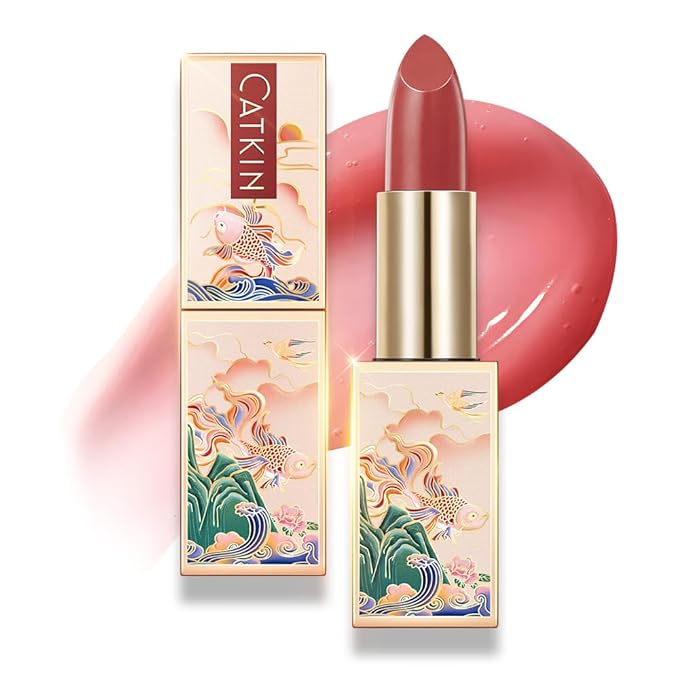 CATKIN Lip Balm Color Tinted Lip Stain Ultra Hydrating Moistrurizer Chapstick with Vitamin E Nourishing For Cracked & Dry Lips 0.12 oz C06 Camellia