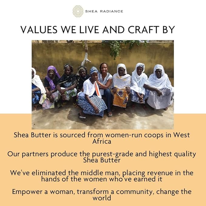 Shea Radiance P.U.R.E Raw Shea Butter | 100% Natural & Unrefined Body Butter | Soothes, Softens, & Increases Collagen | Long Lasting Moisture | Moisturizer for Sensitive Skin | Unscented (7.5 oz)