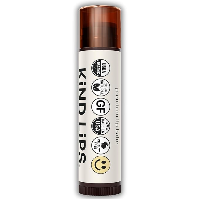 Kind Lips Sweet Mint Organic Lip Balm – Cooling Peppermint Lip Care, Natural Beeswax Moisturizing Lip Balm for Dry, Chapped Lips (Pack of 3)