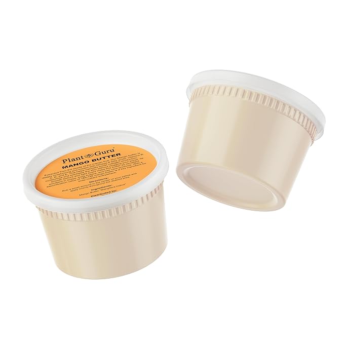 Plant Guru Raw Mango Butter 16 oz. / 1 lb. - 100% Pure Natural Unrefined - Great for Skin, and Hair Growth. DIY Soap Making, Body Butters, Lotions and Creams.