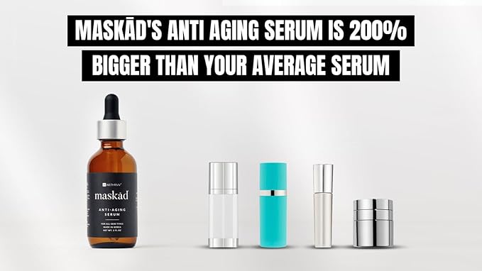MASKĀD® K-Beauty Anti-Aging Peptide Serum for Face - Korean Skincare Growth Factor Serum for Wrinkles, Fine Lines - Hydrating Glow - Clean Beauty, Sensitive Skin - XL 2oz