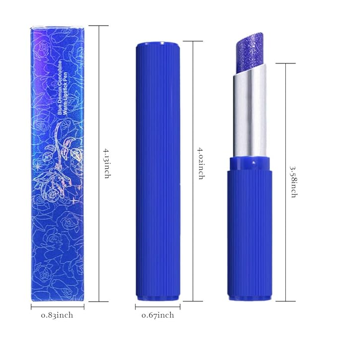 BINGBRUSH 2pcs Blue Magic Color Changing Lipstick,Shimmer Blue to Pink, Long Lasting & Moisturizing Lip Balm, Waterproof & Temperature-Activated Lipstick For Women (2 Count (Pack of 1))