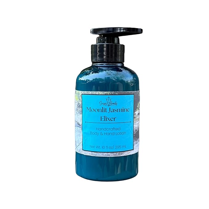 PJ's Moonlit Jasmine Elixer Handcrafted Luxury Body Lotion – Moisturizing, Non-Greasy Skincare with Natural Ingredients, Paraben-Free & Cruelty-Free, 10 oz