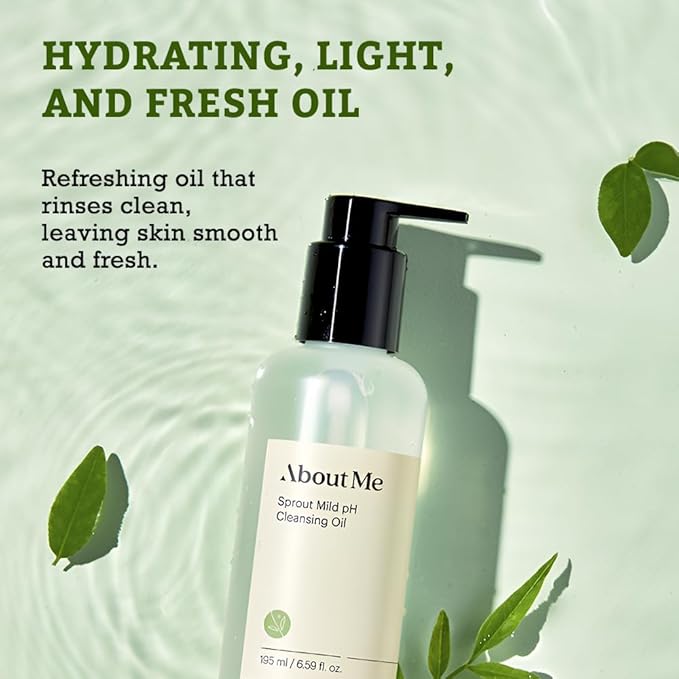ABOUT ME Sprout Mild pH Cleansing Oil - Gentle, pH-Balanced Face Cleanser with Natural Oils (195 ml/6.59 fl oz)