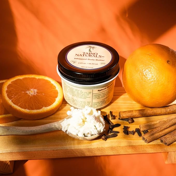 Whipped Body Butter – Spiced Orange – Citrus, Shea & Mango Butter – 100% Natural Moisturizer for Dry Skin – 2.25 oz – Glass Jar
