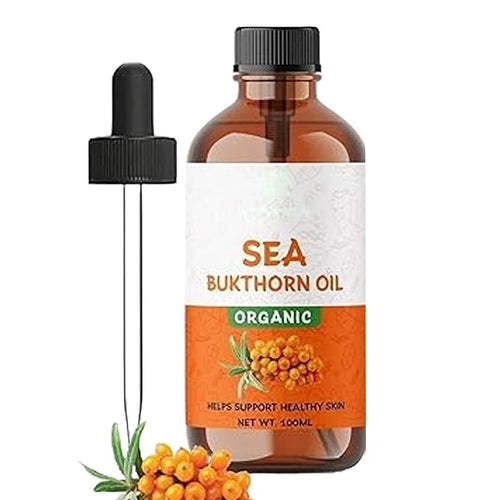 ABBASI & CO Sea Buckthorn Oil 100ml - 100% Pure, Raw, Virgin, Cold-Pressed, Non-Comedogenic, Fast-Absorbing, Skin & Hair Rejuvenation, Rich in Omega Fatty Acids & Antioxidants - Travel Size