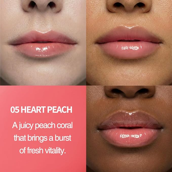 VIDIVICI Peptide Butter Tint Balm | 10 Color Variants, Moisturizing Lip Tint with Melting Peptide Complex™ & Sheer Tinted Glow - 05 HEART PEACH (12g, 0.42Oz)