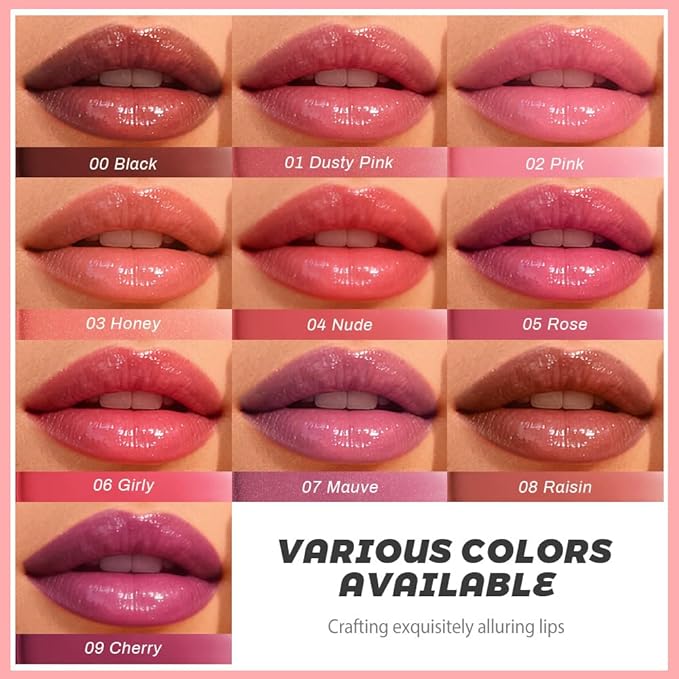 Honey Lipstick Tinted Lip Balm - Shine Moisturizing Lipstick for Women, Natural Nourishing Hydrating Lip Color Gloss Stain for Dry Lips, Tint Sheer Lightweight Makeup, Vegan - 2Pc Black & Pink