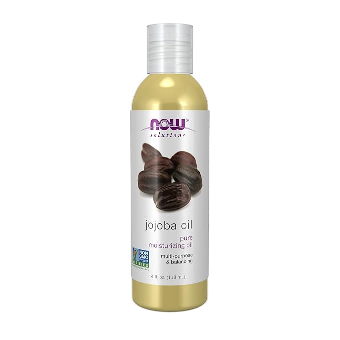 NOW Foods Solutions, Jojoba Oil, 100% Pure Moisturizing, Multi-Purpose Oil for Face, Hair and Body, 4-Ounce