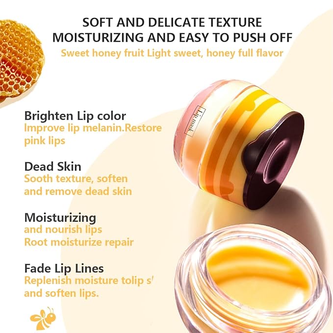 4 PCS Apple Lime Lip Mask, Vitamin E Strawberry & Watermelon & Honey Lip Sleeping Mask Propolis Moisturizing Lip Balm with Stick, Repairs And Prevents Chapped Lips (Apple Lime & Watermelon)