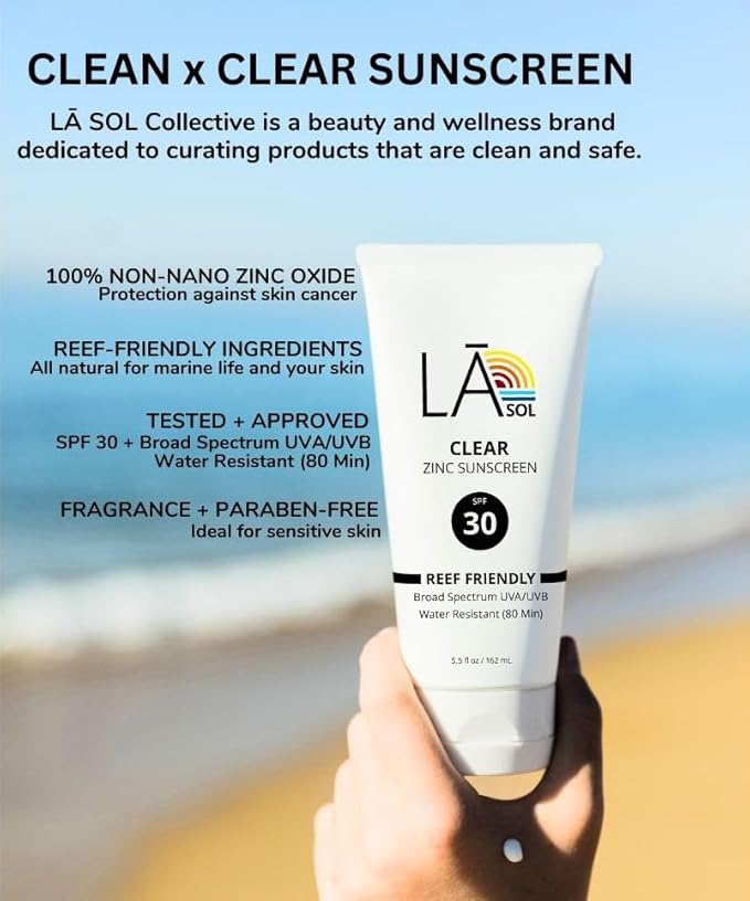 CLEAR Mineral Zinc Sunscreen – Broad Spectrum UVA/UVB SPF 30 (5.5 oz)