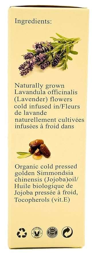 FLORA Organic Lavender infused in JOJOBA Oil. Relaxing. Calming. Regenerative. 1.7 fl oz. Made in Canada
