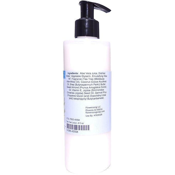 Blossom to Bath Tea Tree Lotion (8 Ounce) - Pure Essential Oil Fragrance - Absorbs Quickly with an Invigoratingly Clean Scent