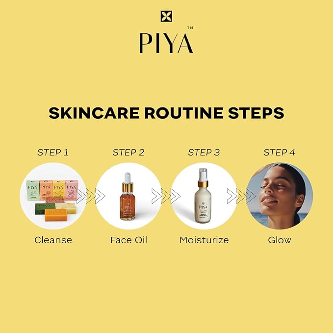Piya Face Lotion – Brightening & Hydrating Daily Moisturizer with Turmeric, Bakuchiol, Aloe & Squalane (Pack of 3)