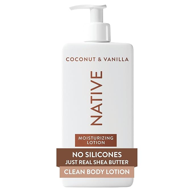 Native Body Lotion, Coconut & Vanilla, 48-Hour Hydration for Dry & Sensitive Skin, Made with Plant-Based Moisturizers like Shea Butter, Silicone & Paraben Free, 16.5 fl oz