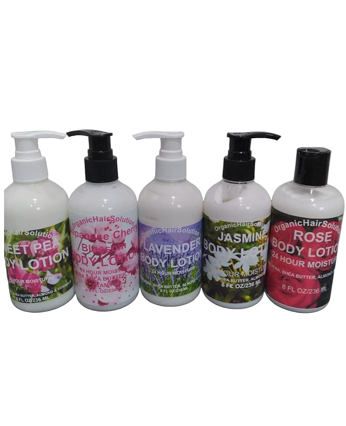 Organic Hair Solution-Body Lotion with Soothing Aloe Vera and Vitamin E- Dry Skin, Non-Greasy-Shea Butter, Almond oil- For both Males & Females- Natural Fragrance-Vegan (Jasmine Scent)
