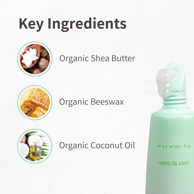 Mint Lip Balm – Refreshing, Hydrating & Cooling | Organic Beeswax, Coconut Oil & Peppermint Oil |Paraben-Free, Moisturizing Lip Balm for Dry Lips