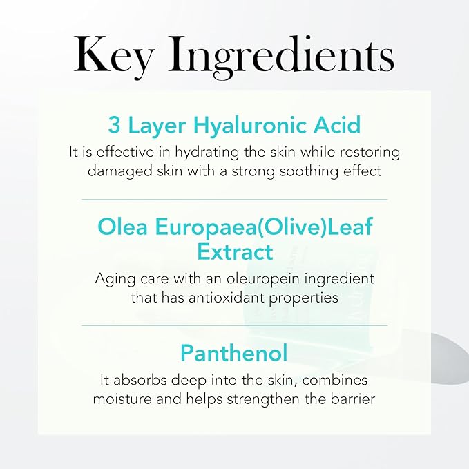 Olivia & Allison Hyaluronic Acid Serum 1.0 fl oz - With Panthenol + Olive Leaf Extract for Hydration & Calming Care