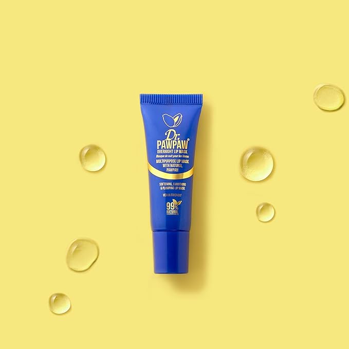 Dr. PawPaw Multipurpose Overnight Lip Mask - Lip Sleeping Mask with Peptides - Natural Moisturizer for Plumping - Cruelty Free - 0.33 oz