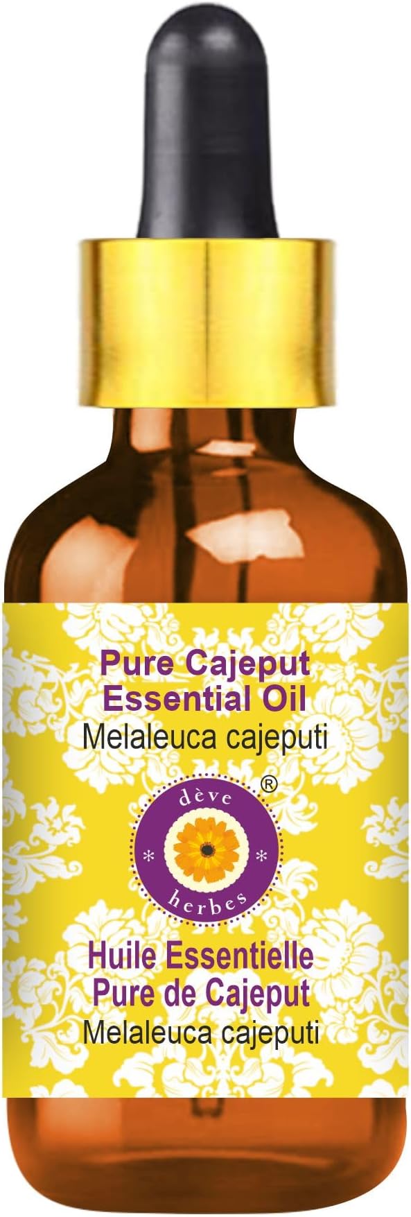 Deve Herbes Pure Cajeput Essential Oil (Melaleuca cajeputi) with Glass Dropper Steam Distilled 5ml (0.16 oz)