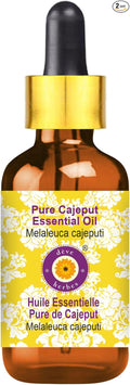 Deve Herbes Pure Cajeput Essential Oil (Melaleuca cajeputi) with Glass Dropper Steam Distilled 15ml (0.50 oz)