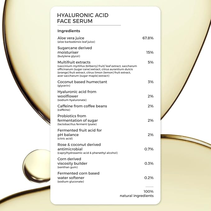 Brillare 2% Hyaluronic Acid Serum | Anti-ageing & Fine Lines | Intense Hydration | 100% Natural Face Serum