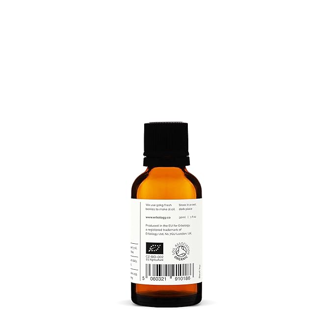 100% Organic Sea Buckthorn Oil 1 fl oz - Cold-Pressed 50:1 - Rich in Omega-7 and Beta-carotene - Straight from Farm - Non-GMO - No Additives or Preservatives - Recyclable Glass Bottle