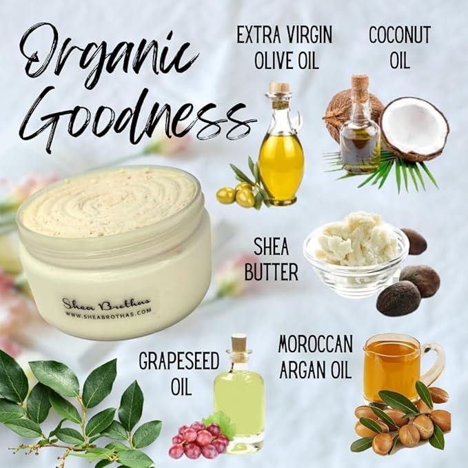 | Sweet Coco | Floral | Citrus | Organic Shea Butter Body Oil Blend | Whipped | Dry Skin | Eczema | All Skin Types | Gift | Men | Women | Fair Trade | Vegan | 8oz