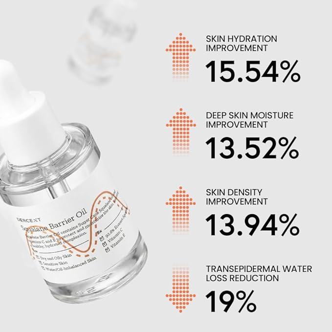 Squalane Barrier Oil, 1.01oz, 30ml, 92.8% sugarcane-derived squalane, Squalane oil for face, Korean Skin Care 1 Pack