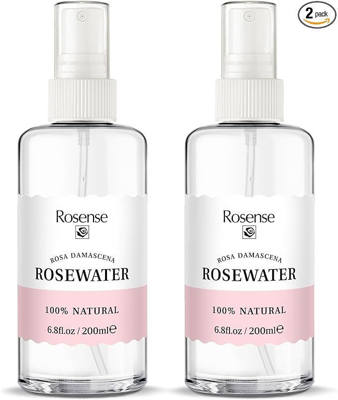 Rosense Rosewater Hydrating Facial Toner/Rose Water Face Mist (6.8 Oz) 2-Pack