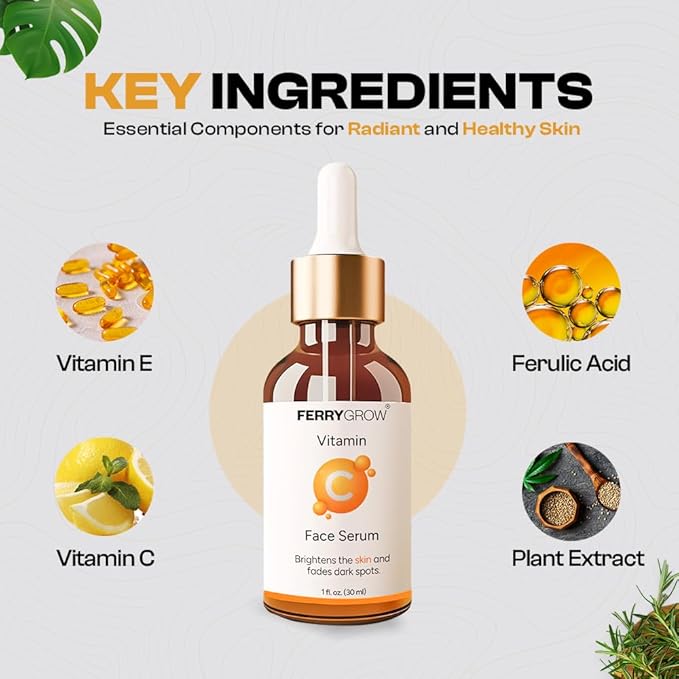 Vitamin C Face Serum | Brightening & Dark Spot Corrector | Anti-Aging Skin Care for Radiant Skin | Acne Spot Treatment & Hydrating Serum for Face