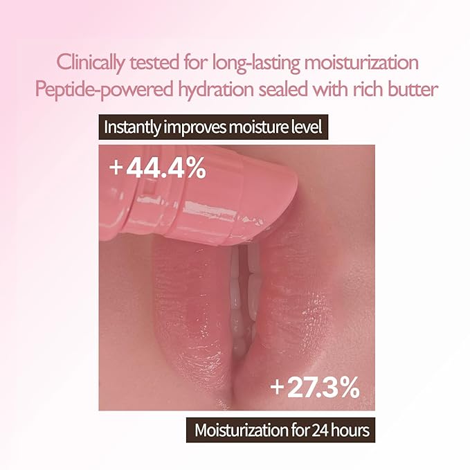 VIDIVICI Peptide Butter Tint Balm | 10 Color Variants, Moisturizing Lip Tint with Melting Peptide Complex™ & Sheer Tinted Glow - 03 ROSY BUBBLE (12g, 0.42Oz)