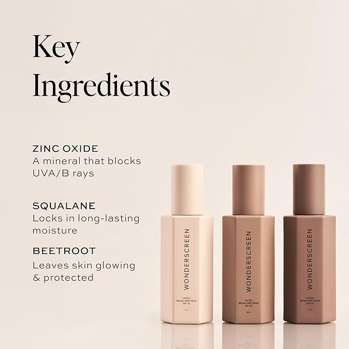 DIME Beauty Tinted Glow Wonderscreen SPF 30 - Mineral Tinted Moisturizer for Face with 19% Zinc Oxide, Skin-Enhancing Tone-Evening Sunscreen, Glow-Enhancing Tint, Vegan, Cruelty-Free, 50 g