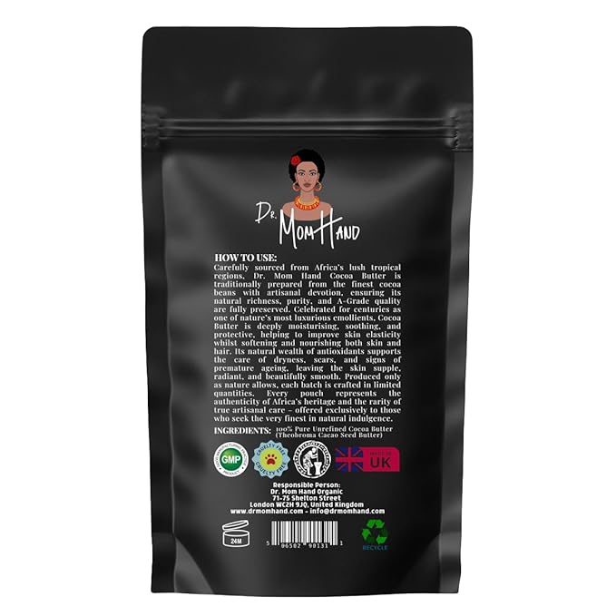 Organic Raw Cocoa Butter | 100% Pure,Natural & Unrefined, 3,53 oz, for Skin and Hair Care