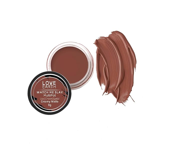 Love Earth Lip Tint & Cheek Tint Multipot-Watch Me Slay With Richness Of Essential Oils And Vitamin E For Lips, Eyelids & Cheeks