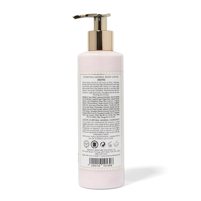 Hydrating Mineral Body Lotion Natual Water-Based not greasy Lotion Nurturing and Soothing Daily Lotion (Exotic)