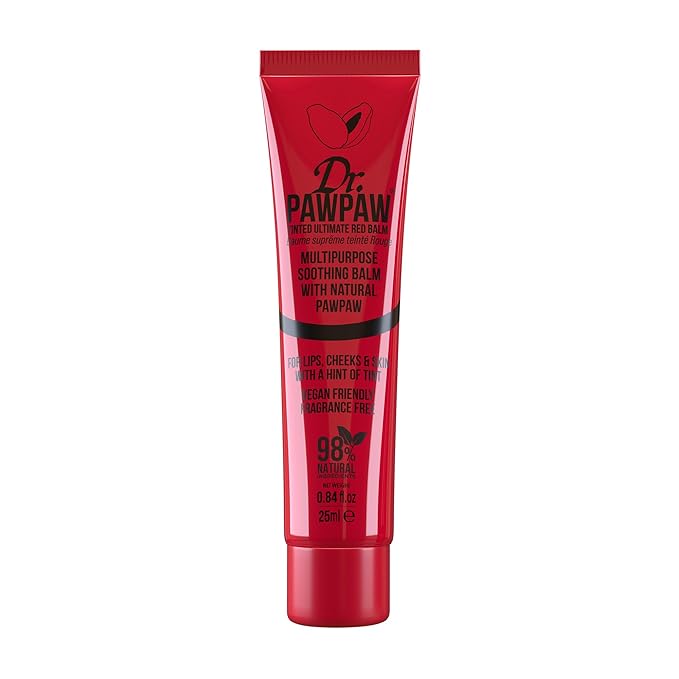 Dr. PawPaw Multipurpose Soothing Tinted Balm - Lip Balm for Lips, Cheeks, Eyes – Tinted Lip Balm - Lip Moisturizer with Pawpaw - Ultimated Red - 0.84 oz