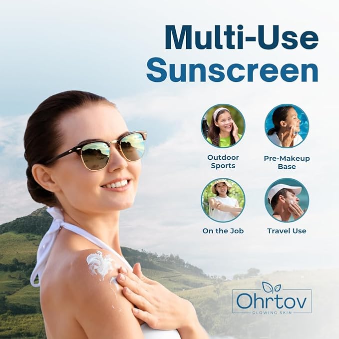 Beef Tallow Sunscreen – Natural Tallow & Zinc Oxide Sunblock Cream for Face & Body – Reef Safe, Non-Greasy Formula with Red Raspberry, Carrot Oil – Sun Protection Suitable for Dry and Sensitive Skin