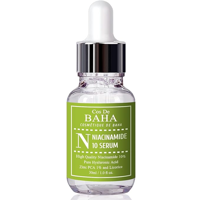 Cos De BAHA Niacinamide 10% Serum 1 Fl Oz – Zinc PCA, Hyaluronic Acid & Aloe for Balancing, Pore-Refining & Uneven Tone (30 ml)
