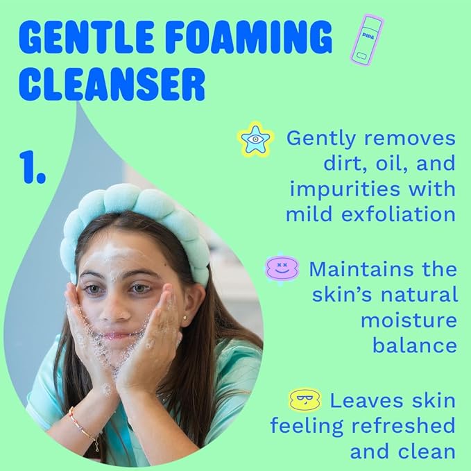 Pipa Skincare Clean Start Bundle for Kids & Tweens – Glow Go Mist, Smooth Operator Moisturizer, and Squeaky Clean Cleanser for Gentle, Hydrating, and Effective Daily Skincare - Kids Skin Care Gift Set