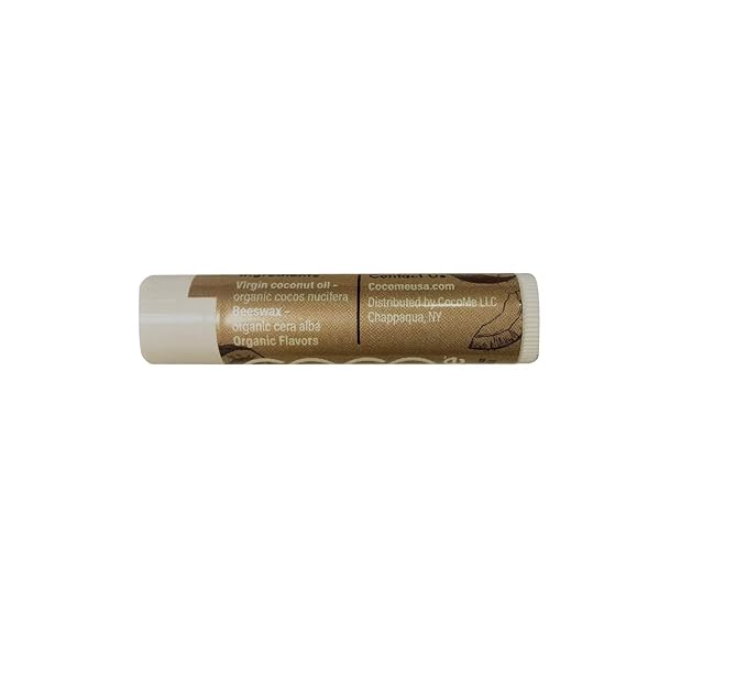 CocoMe 100% Organic Coconut Lip Balm - 3 Pack Lip Balm with Coconut Scent. Best for Adults and Children to Prevent Chapped Lips