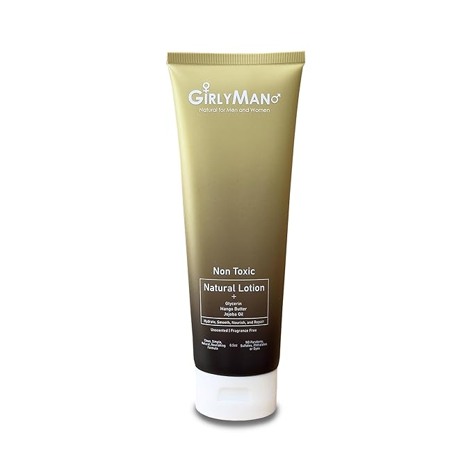 Natural Non Toxic Lotion - Made With Mango Butter, Olive Oil, & Glycerin, Unscented, Fragrance Free, Nourishing Ingredients, For All Skin Types, Family Owned
